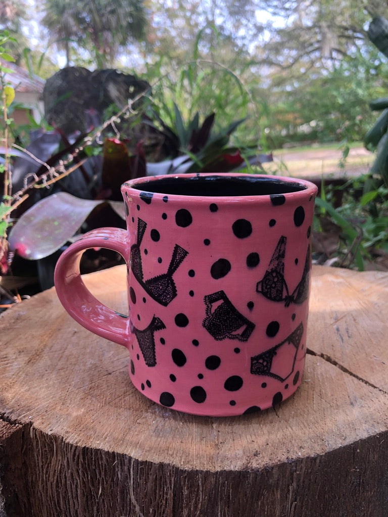 Valentines Day Black and Pink Lingerie Mug 2