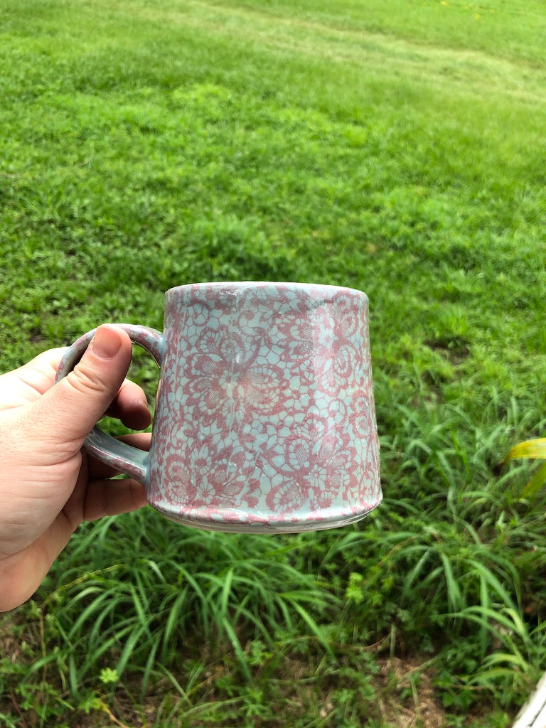 Barbie Inspired Light Teal with Pink Lace