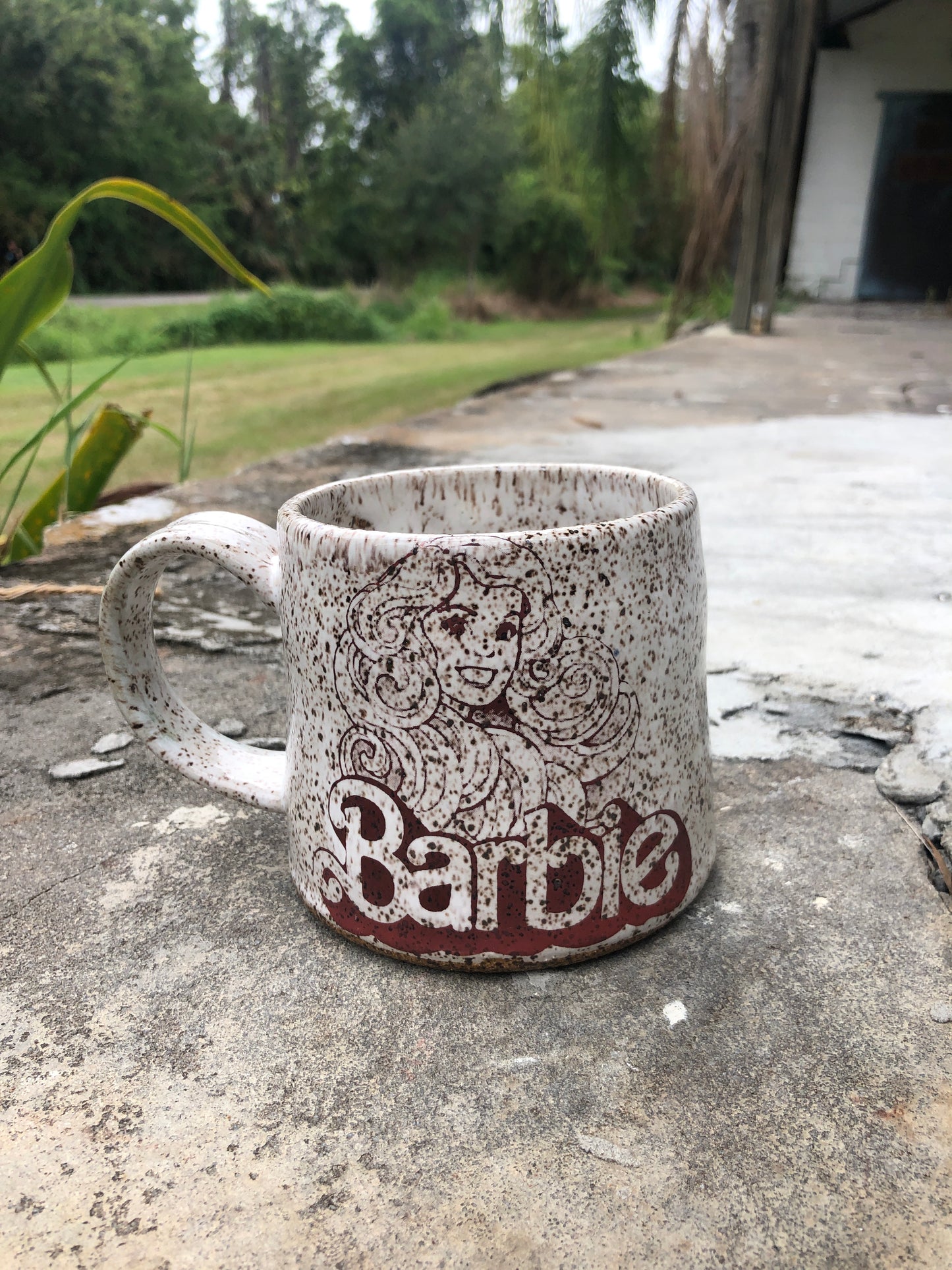 Barbie Mug on Speckled Clay