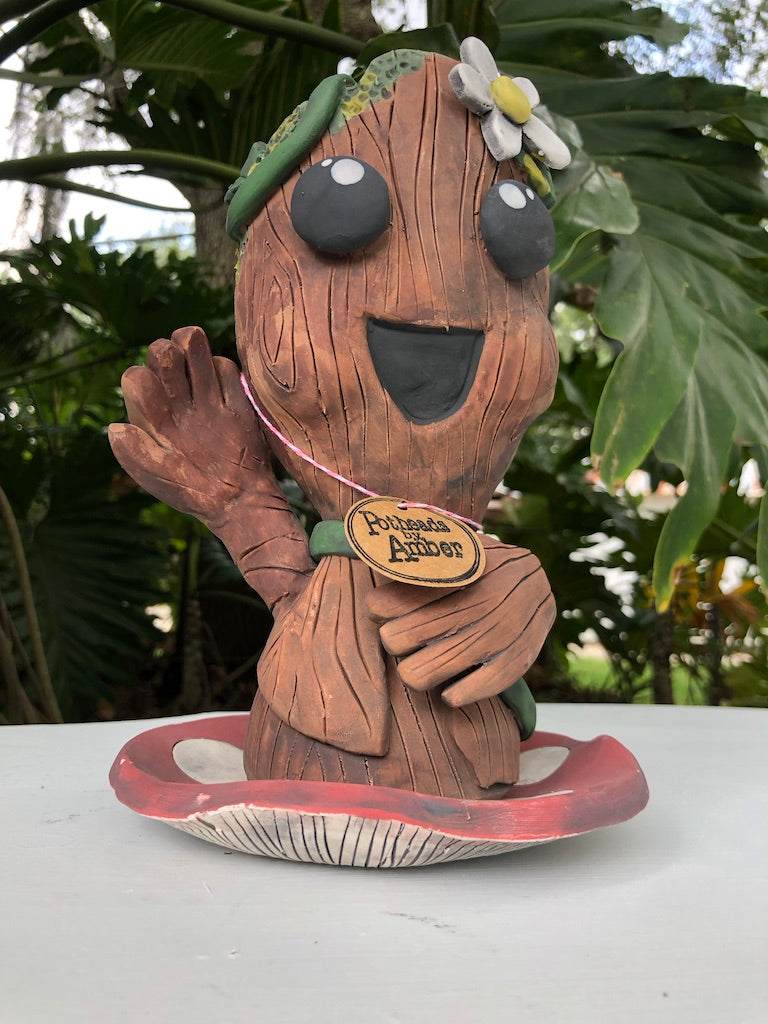 Woody the Woodland Creature with Mushroom Dish *** Wholesale Only***