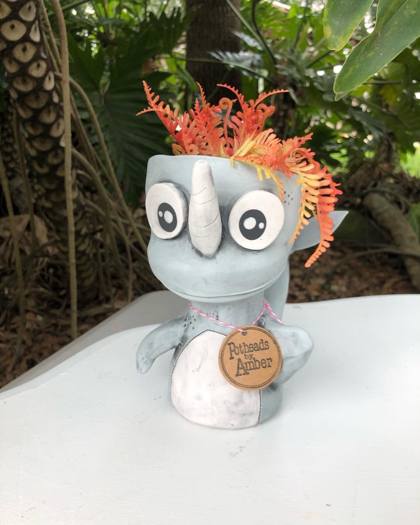 Wally the Narwhal Succulent Pothead Planter *Whole Sale Only*