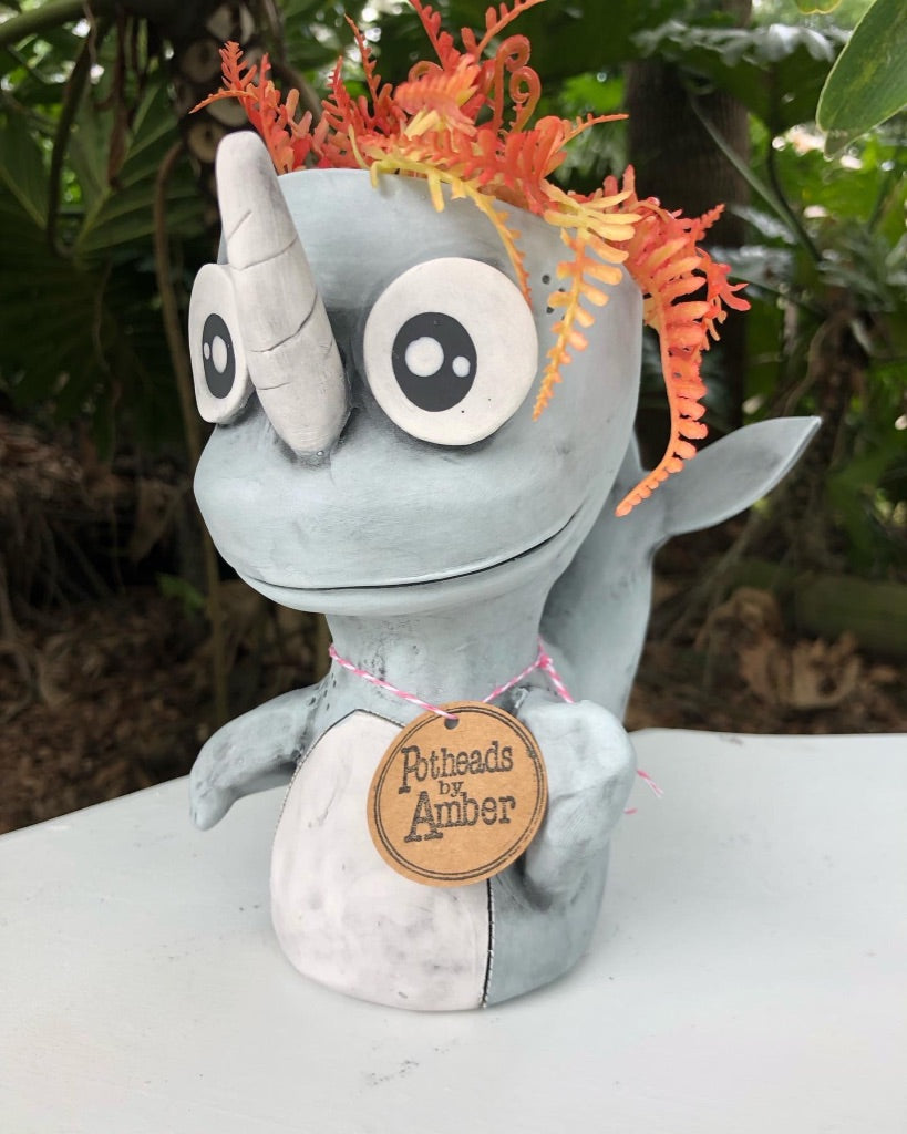 Wally the Narwhal Succulent Pothead Planter *Whole Sale Only*