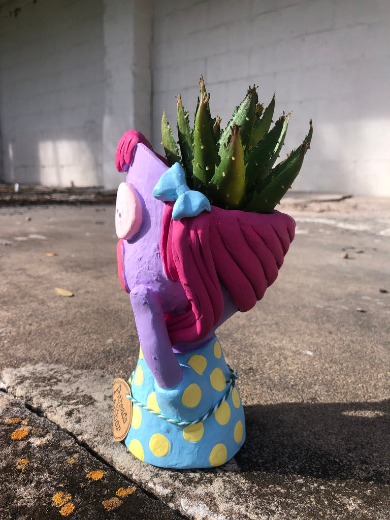 Molly the Screaming Dolly Pothead // Doll Succulent Planter