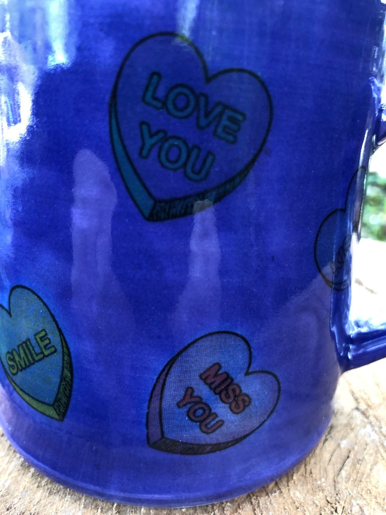 Valentines Day Purple Candy Heart Mug