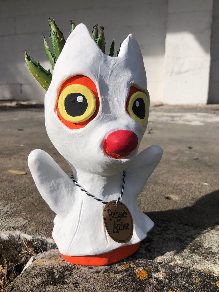 Ghost Kitty Cat Pothead // Cat Succulent Planter
