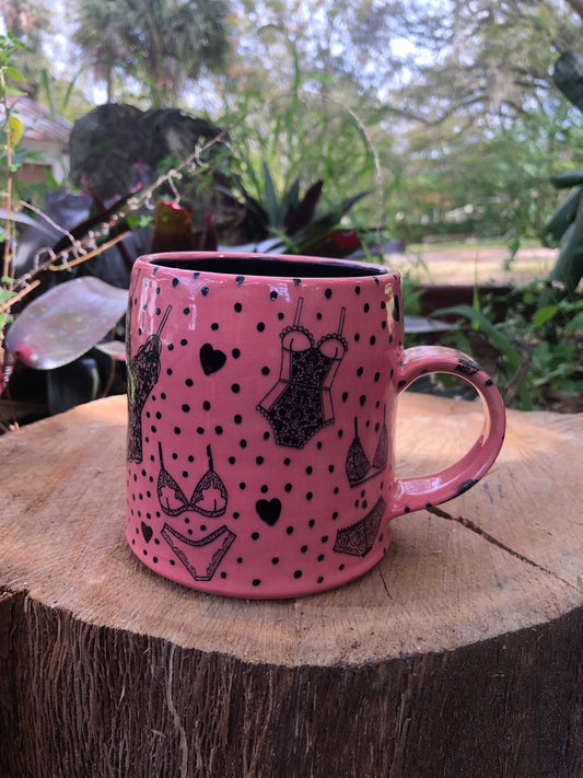 Valentines Day Black and Pink Lingerie Mug 3