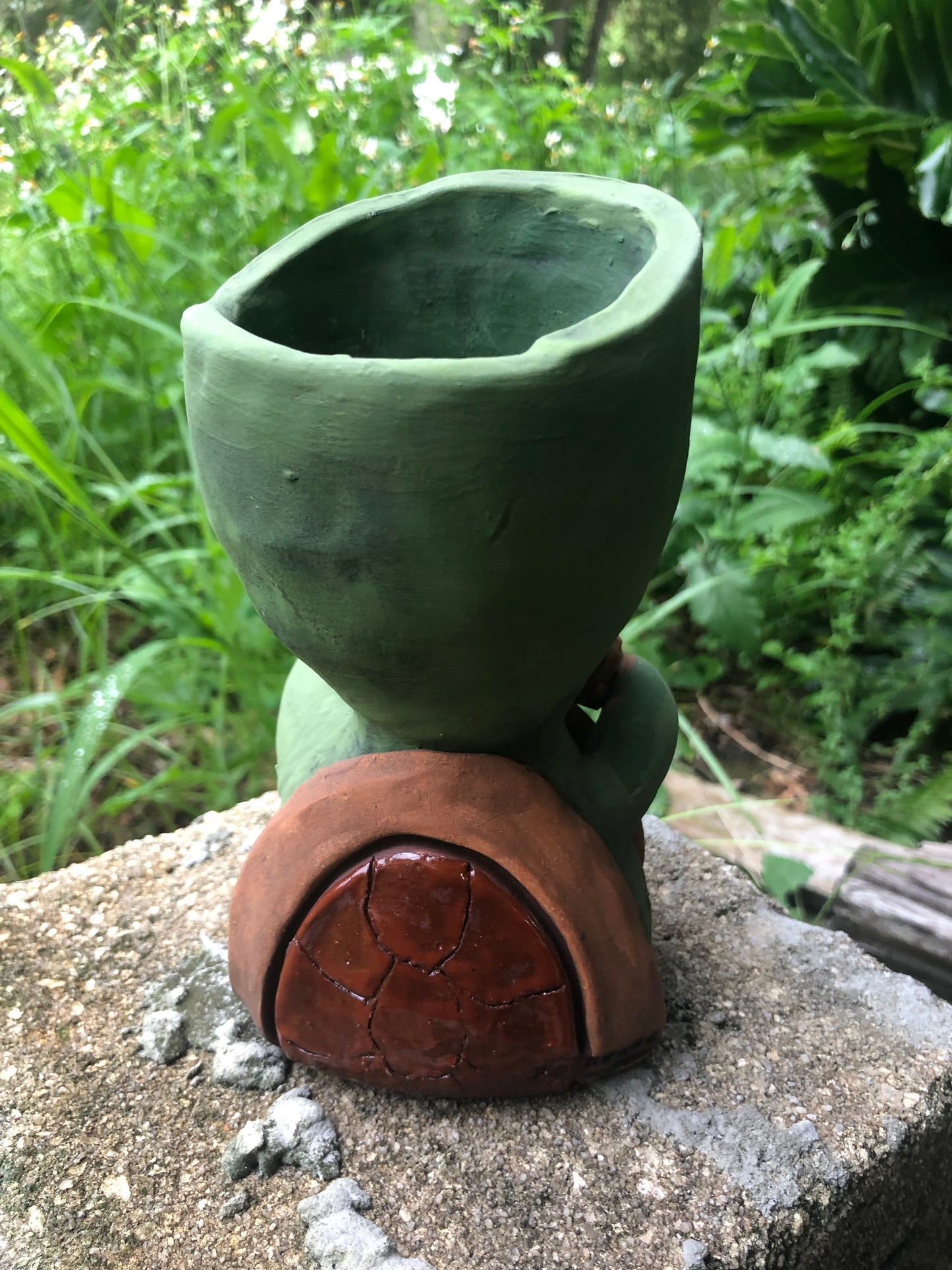 Pizza Turtle Pothead Planter//Ceramic Turtle Pot