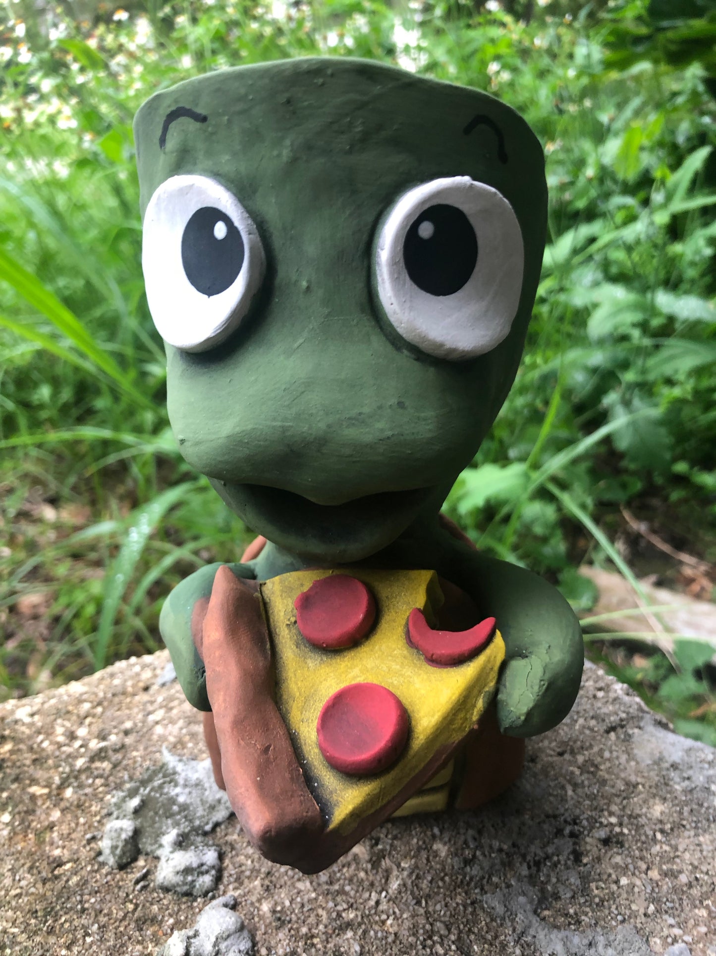 Pizza Turtle Pothead Planter//Ceramic Turtle Pot