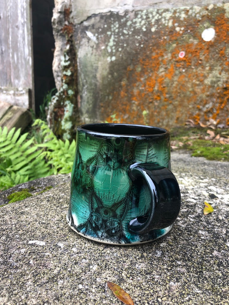 Malachite Cosmic Cat Mug